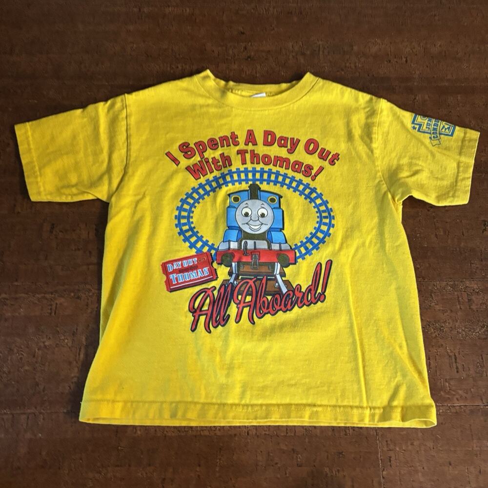 Vtg Y2K Delta Premium Weight Kids Unisex 5/6 Yellow Spent Thomas The Train Shirt